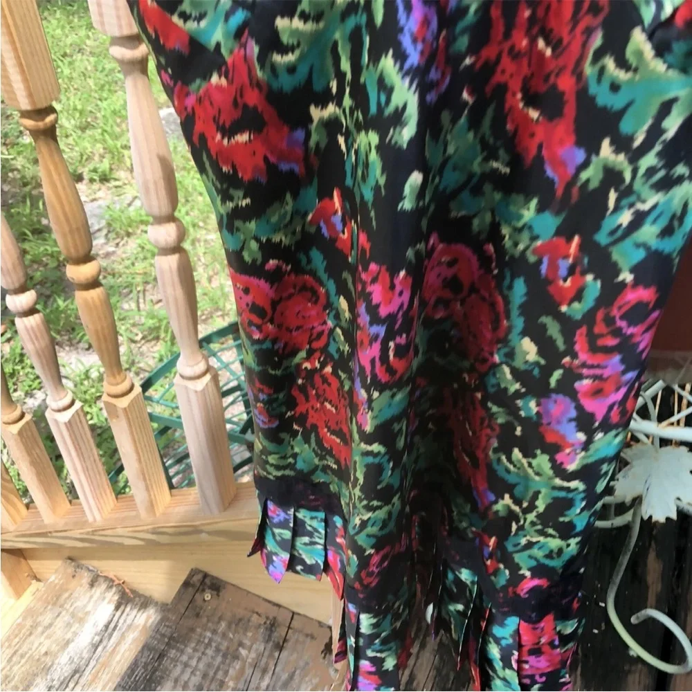 Victorias Secret Lingerie Satin Slinky Black Floral Lace Slip S Vintage 80s 90s